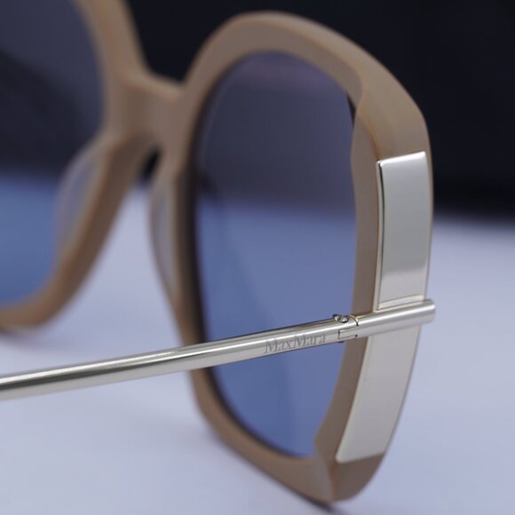 MaxMara MALIBU9 MM0079 46X Butterfly Sunglasses - Brown/Gold/Blue - Picture 6 of 9